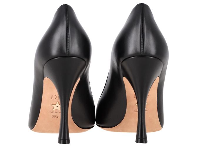Pumps a punta quadrata Christian Dior in pelle nera Nero - vista 5