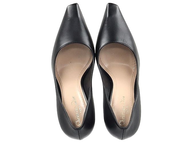 Pumps a punta quadrata Christian Dior in pelle nera Nero - vista 9