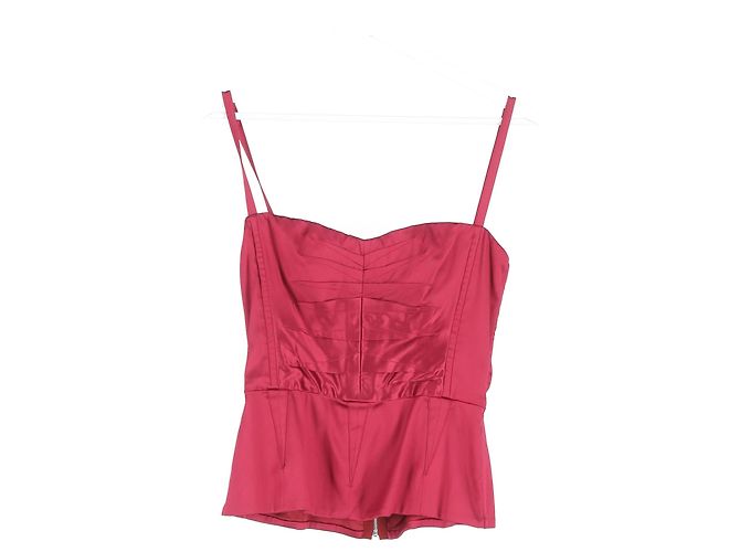 Top bustier de seda rosa con cremallera en la parte posterior de Dolce & Gabbana - vista 4