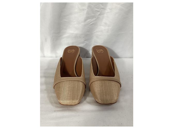 Autre Marque Mule a punta quadrata Carmen 45mm in rafia beige di Malone Souliers - vista 11