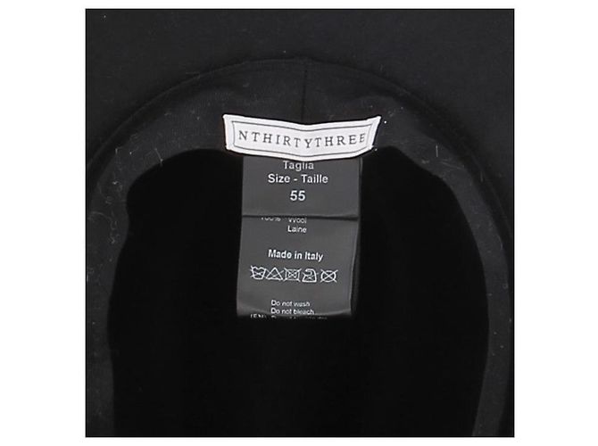 Autre Marque NON SIGNE / UNSIGNED Hats T.cm 55 Wool Black - view 8