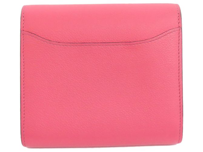 Billetera compacta con doblez Constance de Hermès Rosa - vista 2