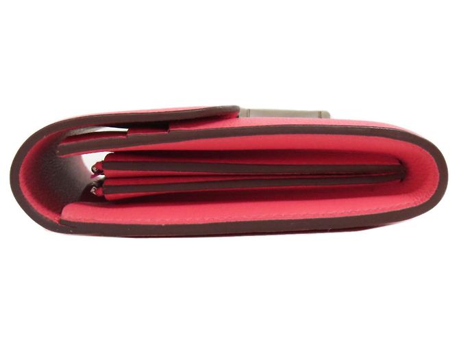 Billetera compacta con doblez Constance de Hermès Rosa - vista 3