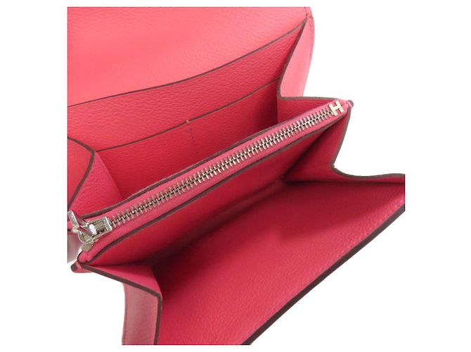 Billetera compacta con doblez Constance de Hermès Rosa - vista 5