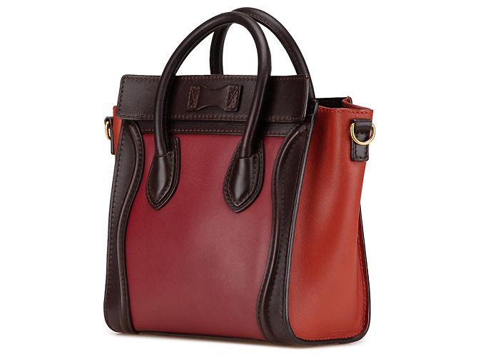 Luggage Céline Celine Rot Nano Tricolor Leder Reisetasche - Ansicht 2