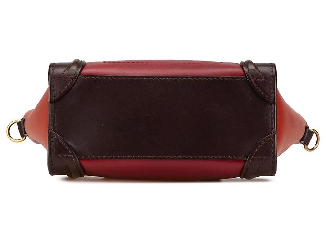 Luggage Céline Celine Rot Nano Tricolor Leder Reisetasche - Ansicht 3