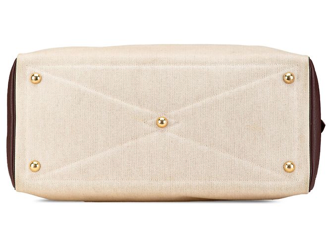 Hermès Marrone Toile e Clemence Victoria 43 Beige - vista 3