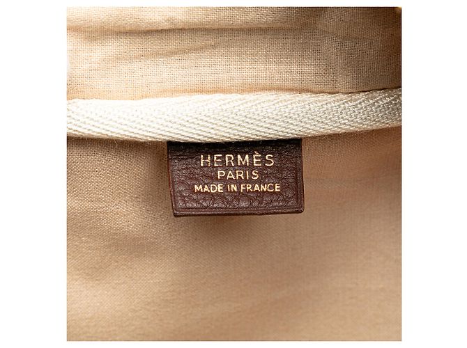 Hermès Marrone Toile e Clemence Victoria 43 Beige - vista 5