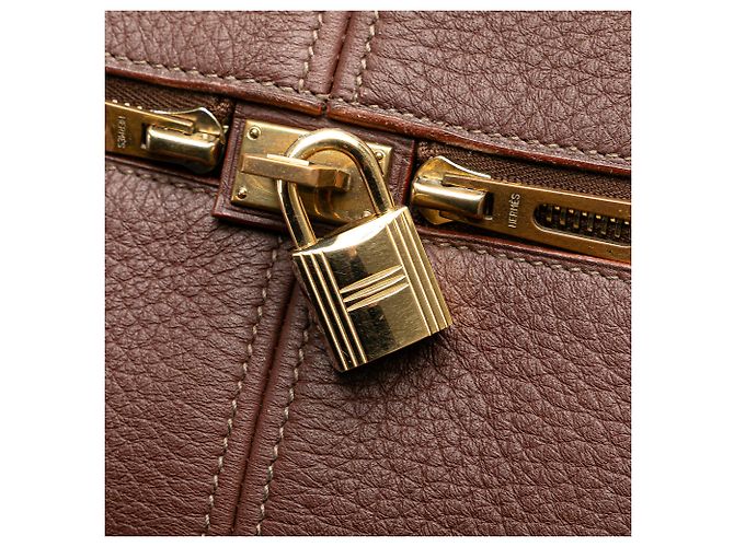 Hermès Marrone Toile e Clemence Victoria 43 Beige - vista 8