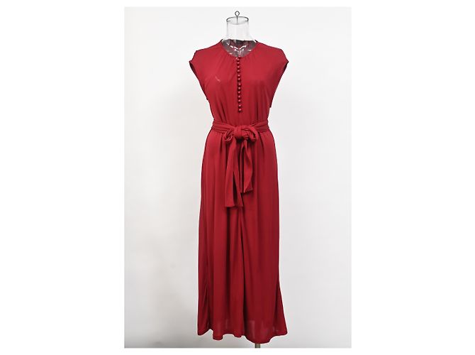 Vestido Crepe Joseph Romy en Viscosa Roja - vista 6