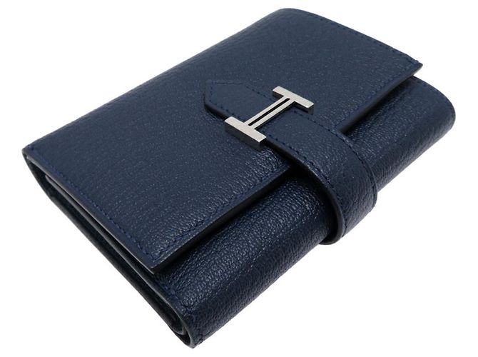 Hermès Portafoglio tri-fold da donna Bearn Combination Hermes W Stamp 2024 Blu navy - vista 3