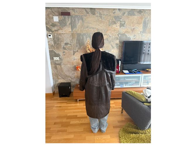 Gabardina Pellessimo de piel de cordero marrón oscuro - vista 10