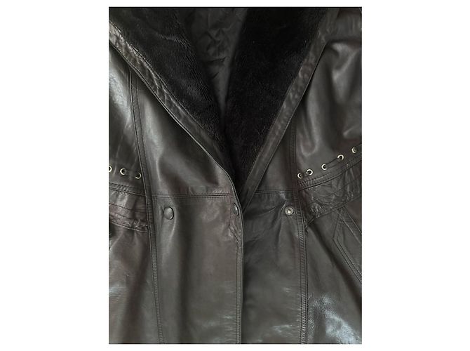 Gabardina Pellessimo de piel de cordero marrón oscuro - vista 3