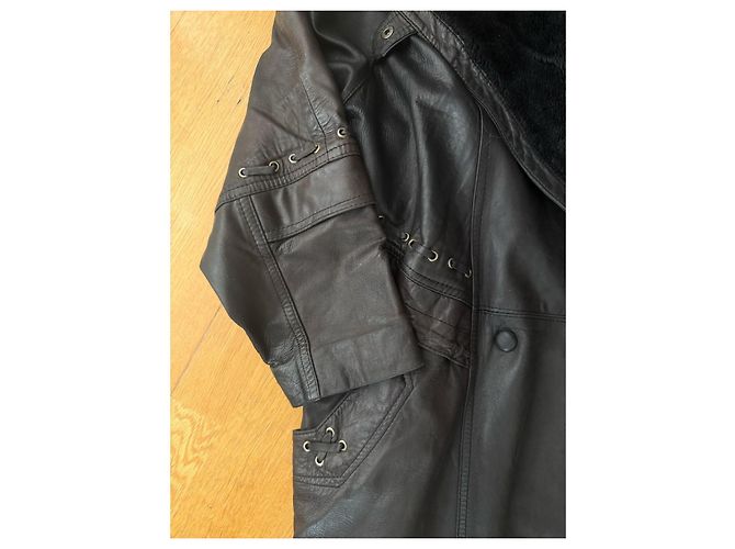 Gabardina Pellessimo de piel de cordero marrón oscuro - vista 4