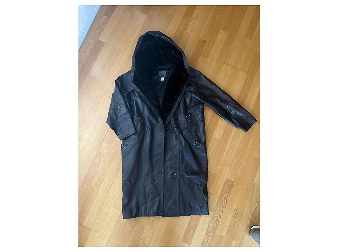 Gabardina Pellessimo de piel de cordero marrón oscuro - vista 5