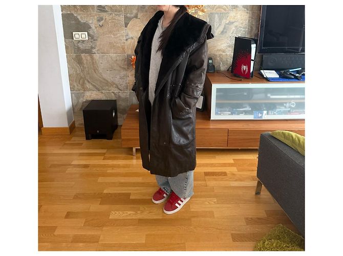 Gabardina Pellessimo de piel de cordero marrón oscuro - vista 7