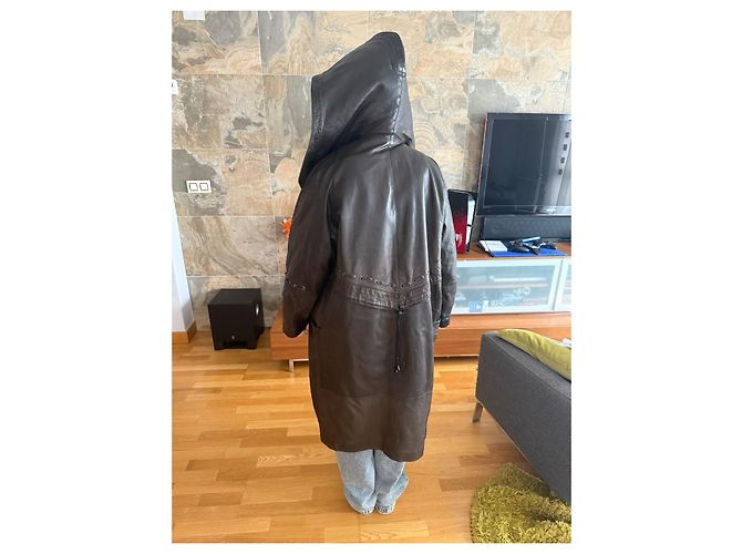 Gabardina Pellessimo de piel de cordero marrón oscuro - vista 8