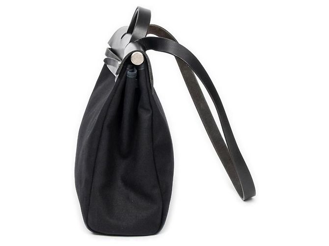 Borsa Hermès Herbag 2 in 1 in tela Nero - vista 5