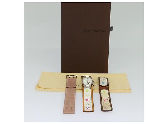 LOUIS VUITTON Monogramm Multicolor Uhren 109/500 Weiß LV Auth 115748A - Ansicht 24