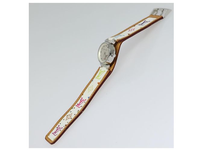 LOUIS VUITTON Monogramm Multicolor Uhren 109/500 Weiß LV Auth 115748A - Ansicht 4