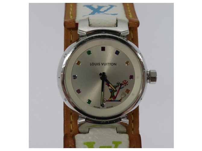 LOUIS VUITTON Monogramm Multicolor Uhren 109/500 Weiß LV Auth 115748A - Ansicht 6