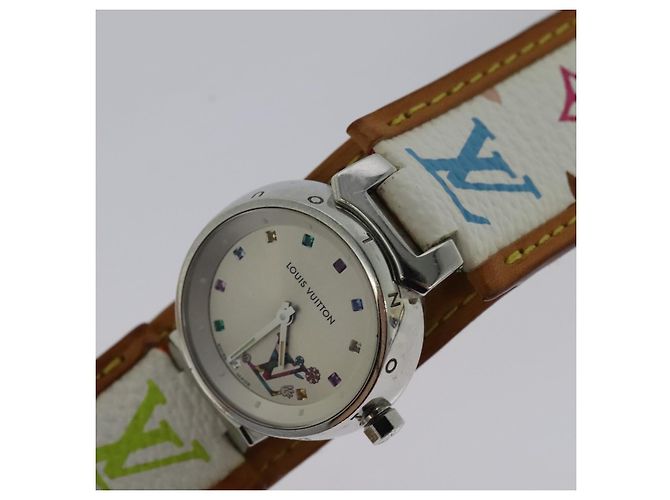 LOUIS VUITTON Monogramm Multicolor Uhren 109/500 Weiß LV Auth 115748A - Ansicht 7