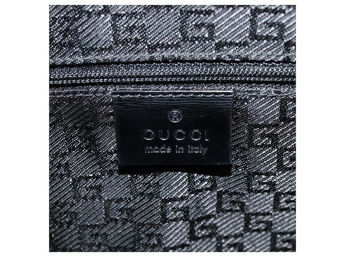 Bolsa Tote GUCCI em lona couro cinza preto prata 002 1122 Auth bs23009 Marrom - vista 17