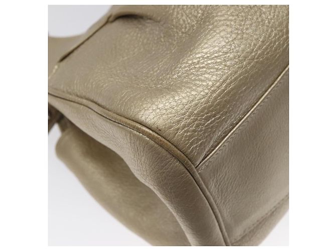 Borsa a mano in pelle Gancini Salvatore Ferragamo Auth am7952 D'oro - vista 14