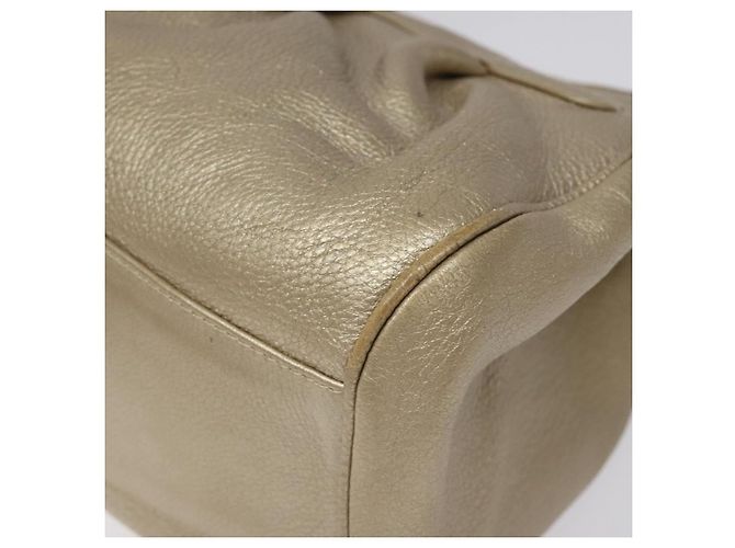 Borsa a mano in pelle Gancini Salvatore Ferragamo Auth am7952 D'oro - vista 15
