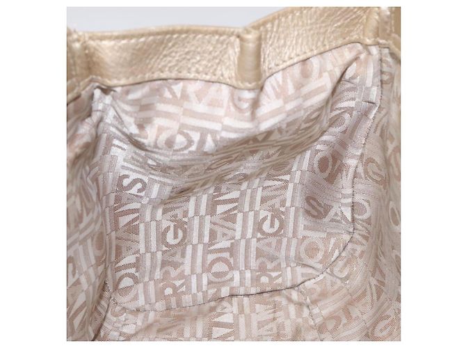 Borsa a mano in pelle Gancini Salvatore Ferragamo Auth am7952 D'oro - vista 20