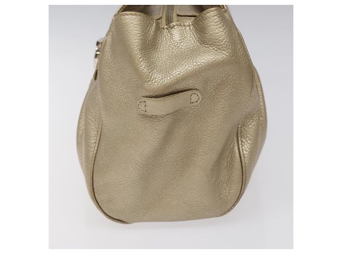 Borsa a mano in pelle Gancini Salvatore Ferragamo Auth am7952 D'oro - vista 4