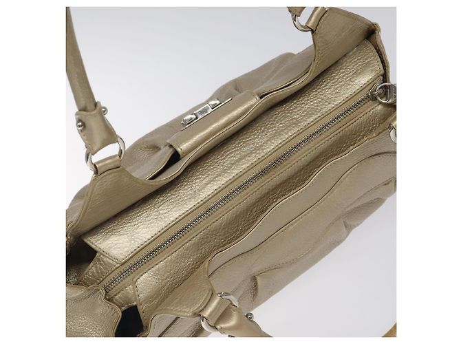 Borsa a mano in pelle Gancini Salvatore Ferragamo Auth am7952 D'oro - vista 6