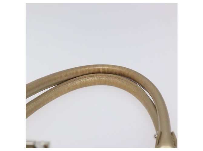 Borsa a mano in pelle Gancini Salvatore Ferragamo Auth am7952 D'oro - vista 8