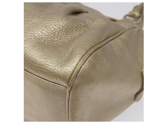 Borsa a mano in pelle Gancini Salvatore Ferragamo Auth am7952 D'oro - vista 9
