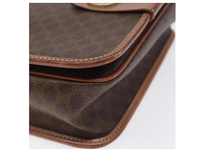 Céline Borsa a spalla in tela Macadam CELINE in pelle PVC marrone oro Auth KD054 D'oro - vista 14