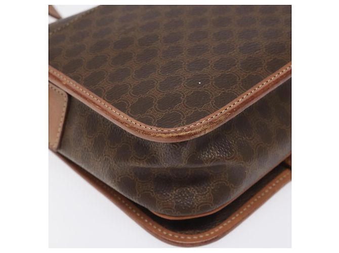 Céline Borsa a spalla in tela Macadam CELINE in pelle PVC marrone oro Auth KD054 D'oro - vista 16