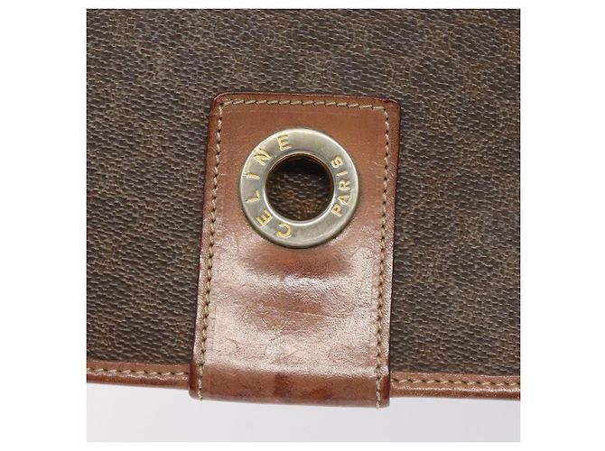 Céline Borsa a spalla in tela Macadam CELINE in pelle PVC marrone oro Auth KD054 D'oro - vista 17