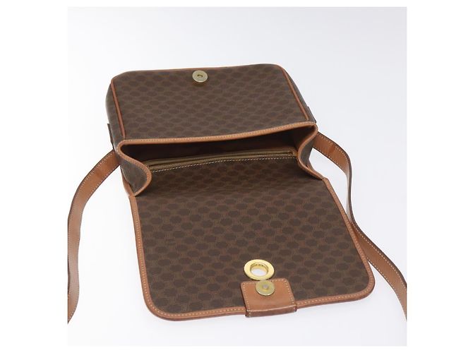 Céline Borsa a spalla in tela Macadam CELINE in pelle PVC marrone oro Auth KD054 D'oro - vista 18