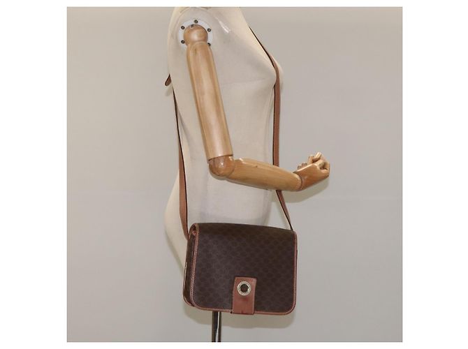 Céline Borsa a spalla in tela Macadam CELINE in pelle PVC marrone oro Auth KD054 D'oro - vista 22