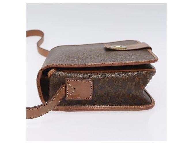 Céline Borsa a spalla in tela Macadam CELINE in pelle PVC marrone oro Auth KD054 D'oro - vista 4