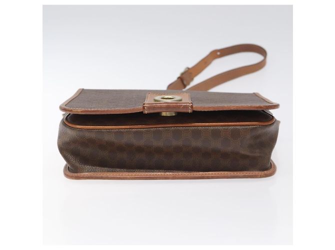 Céline Borsa a spalla in tela Macadam CELINE in pelle PVC marrone oro Auth KD054 D'oro - vista 5