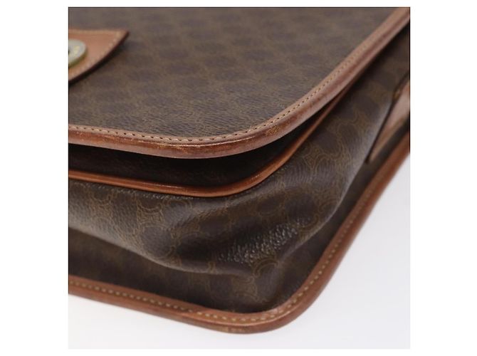Céline Borsa a spalla in tela Macadam CELINE in pelle PVC marrone oro Auth KD054 D'oro - vista 9