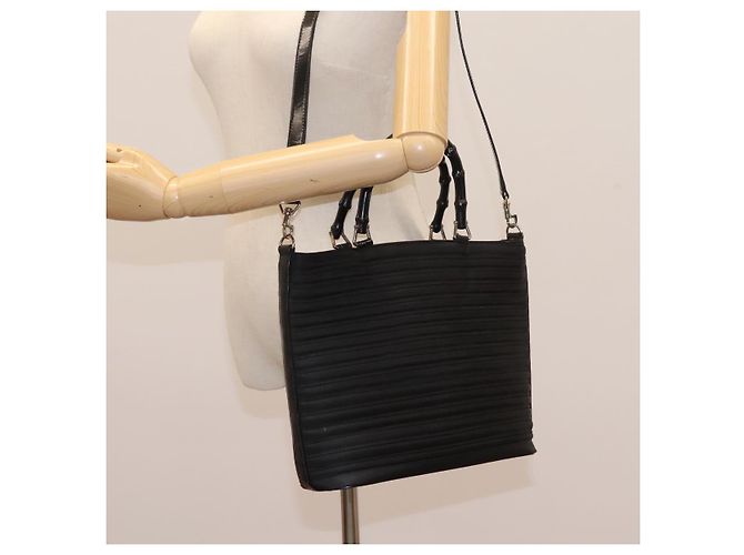 Borsa a mano in tela GUCCI Bamboo 2way Nera 000 1705 0588 Auth ep7659 Nero - vista 23