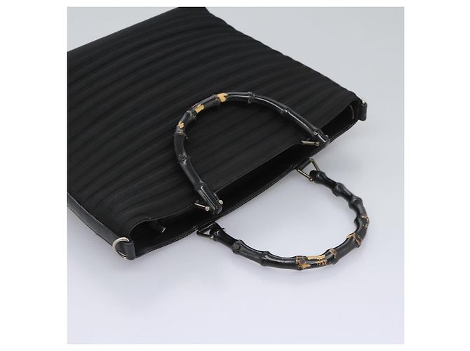 Borsa a mano in tela GUCCI Bamboo 2way Nera 000 1705 0588 Auth ep7659 Nero - vista 6