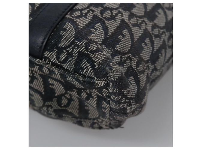 Borsa a mano in tela Trotter Christian Dior blu navy oro Auth bs22777 D'oro - vista 14