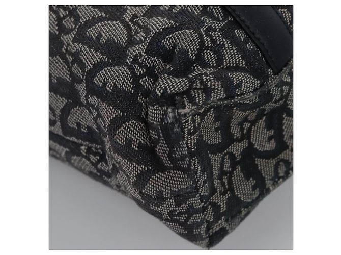 Borsa a mano in tela Trotter Christian Dior blu navy oro Auth bs22777 D'oro - vista 15