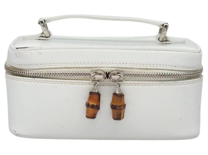 GUCCI Bamboo Vanity Pouch Lackleder Weiß 032 1956 0151 Auth fm4397 - Ansicht 13