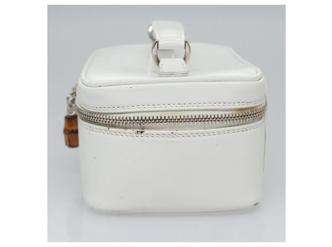 GUCCI Bamboo Vanity Pouch Lackleder Weiß 032 1956 0151 Auth fm4397 - Ansicht 3