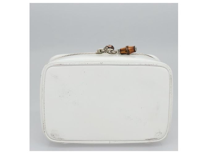 GUCCI Bamboo Vanity Pouch Lackleder Weiß 032 1956 0151 Auth fm4397 - Ansicht 5