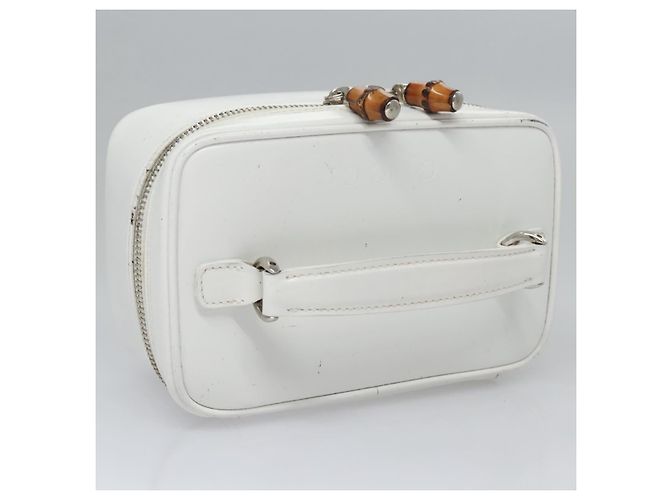 GUCCI Bamboo Vanity Pouch Lackleder Weiß 032 1956 0151 Auth fm4397 - Ansicht 6
